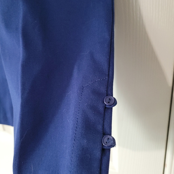 Isaac Mizrahi Live! Stretch Crop Wide Leg Pants Royal Navy 12P New With Tags - Picture 3 of 5
